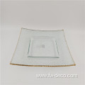 11 inch Square Gold Rimmed Glass Charger Plates